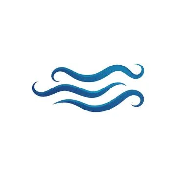 Ocean Water Waves logo Design Vector Template illustrations Stock Illustration
