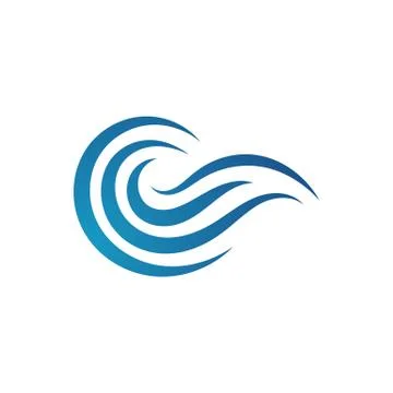 Ocean Water Waves logo Design Vector Template illustrations Stock Illustration
