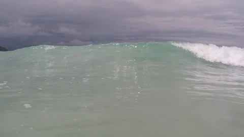 Ocean Wave, Blue Ocean Wave, View from in the Water Stock Footage 126139155
