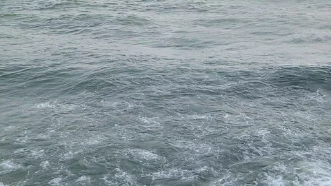Ocean Wave Breaking Aerial View — Stormy Sea Nature Background Loop 库存影片 336216353