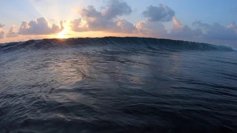 Ocean wave breaking on camera Stock Footage 83686737