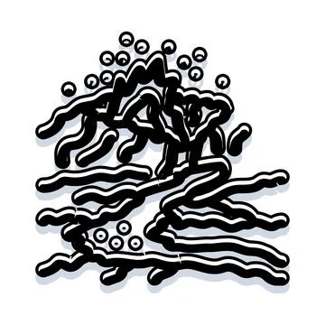 Ocean wave breaking with comic book style Illustrazione stock