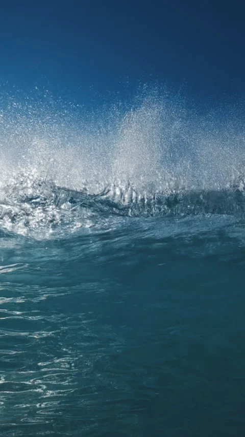 Ocean wave breaks on the camera, speed warp effect with frozen motion. Atlantic Stock Footage 329312528