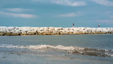 Ocean wave bridge nature Video stock 274414780