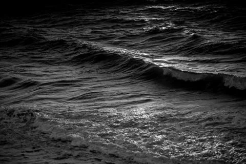 Ocean Wave BW Stock Photos