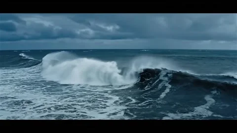 Ocean wave in the cloudy day Stock Footage 329018225