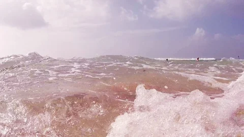 Ocean wave covers the camera Stock Footage 116666870