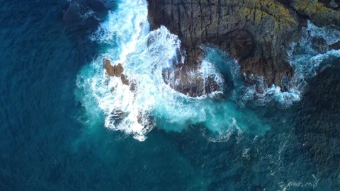 Ocean Wave Creating Blue Water Textures Stock Footage 331626569