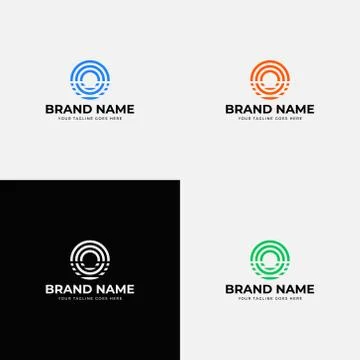 Ocean wave creative modern line art style Initial letter o logo design vector Stock Illustration