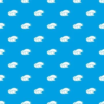 Ocean wave with foam pattern seamless blue Stock Illustration