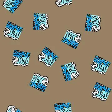 Ocean wave full of plastic vector seamless pattern Illustrazione stock