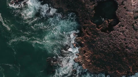 Ocean wave hits the cliff in Mexico 60fps Stock Footage 233437114
