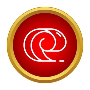 Ocean wave icon inside red circle frame Stock Illustration