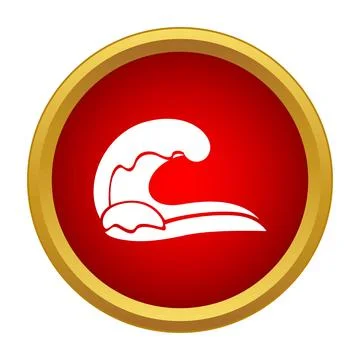 Ocean wave icon showing a powerful sea surf Stock Illustration