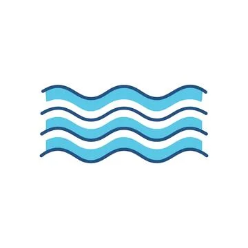 Ocean wave icon. Simple, clean vector icon depicting a wavy ocean surface. .. イラスト素材