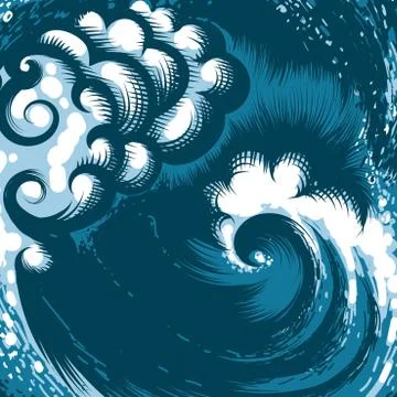 Ocean wave Stock Illustration
