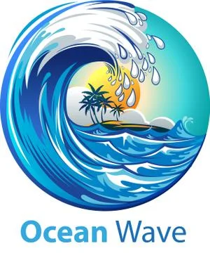 Ocean wave Stock Illustration