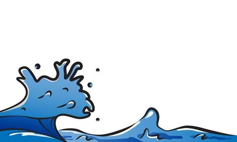 Ocean wave illustration drawing vector Illustrazione stock