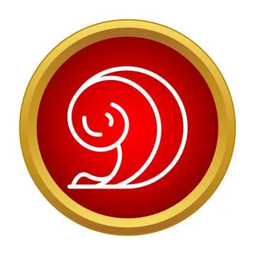 Ocean wave line icon on red button Illustrazione stock