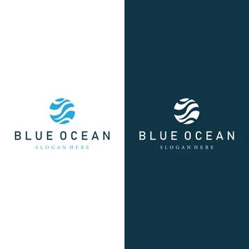 Ocean Wave Logo Premium Summer Brand Design and Template Illustration 스톡 일러스트