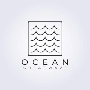 Ocean wave logo vector illustration design, great and small wave Stock Illustration