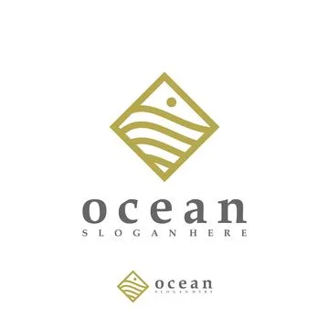 Ocean Wave logo vector template, Creative Water Wave logo design concepts Stock Illustration