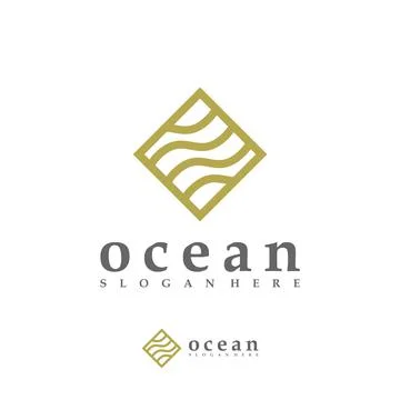 Ocean Wave logo vector template, Creative Water Wave logo design concepts Stock Illustration