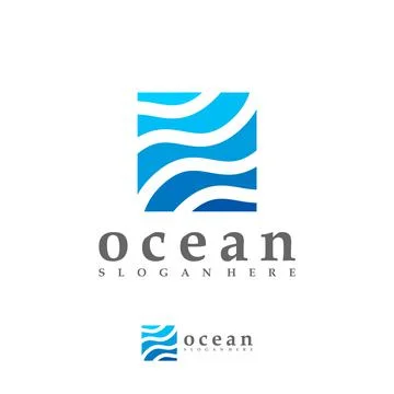 Ocean Wave logo vector template, Creative Water Wave logo design concepts Stock Illustration