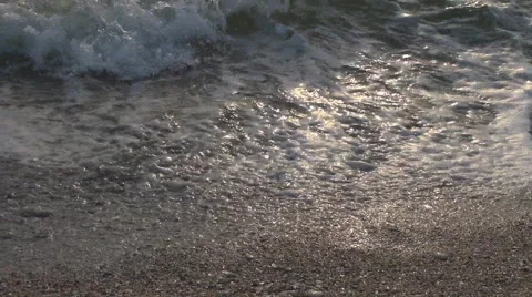 Ocean wave moving splash sandy beach tropical island paradise resort summer day Stock Footage 40634874