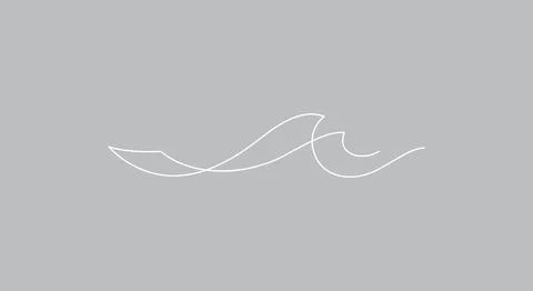 Ocean wave pattern minimalism concept one line Stock Illustration