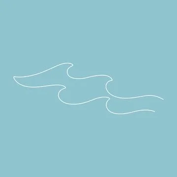 Ocean wave pattern one line minimalism concept thin line Stock Illustration