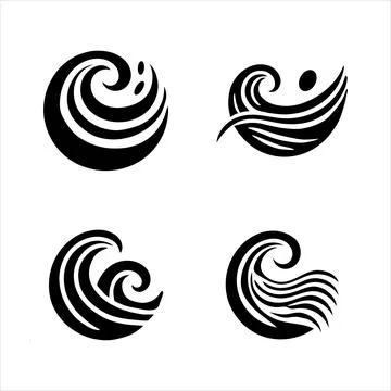 Ocean wave silhouettes Stock-Illustration