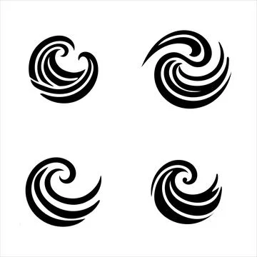 Ocean wave silhouettes Stock Illustration