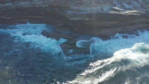 Ocean wave, spindrift, rock Stock Footage 139203858