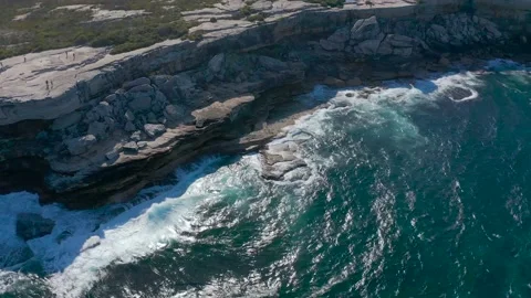 Ocean wave, spindrift, rock Stock Footage 139204096