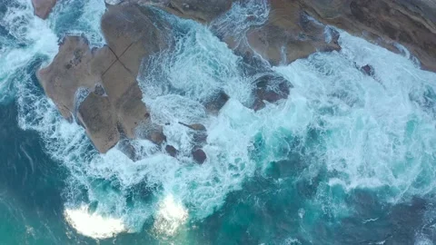Ocean wave, spindrift, rock Stock Footage 139204129