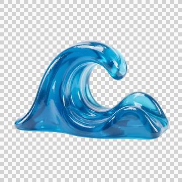 Ocean wave splash blue water design element for summer beach vacation concept Stock Photos