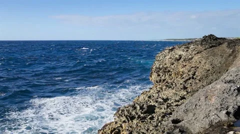 Ocean wave splash on the reef Stock Footage 49326558