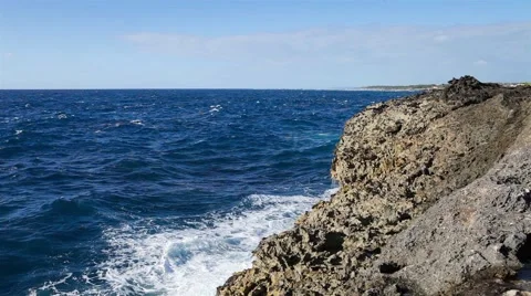 Ocean wave splash on the reef. Stock Footage 50365692