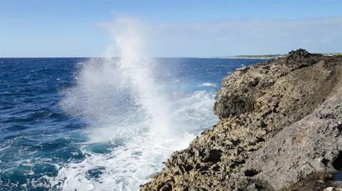 Ocean wave splash on the reef. Stock Footage 50365964