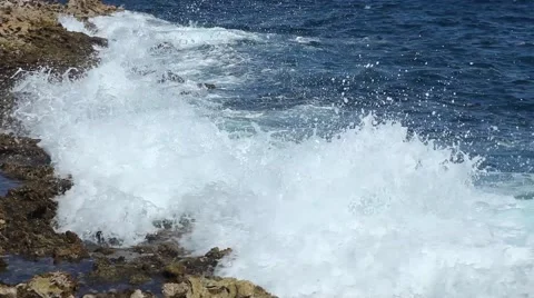 Ocean wave splash on the reef. Stock Footage 50367311