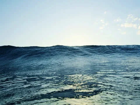 Ocean Wave at Sunset Stock Footage 71351247