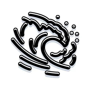 Ocean wave surf icon design abstract drawing Stock Illustration