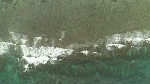 Ocean Wave Top Down Aerial Drone Mindanao Philippines 4K Stockbeeldmateriaal 146844133