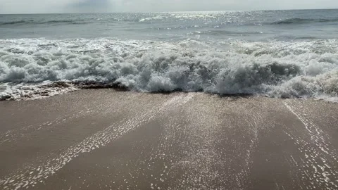 Ocean wave on tropical sandy beach in summer Video stock 164238801