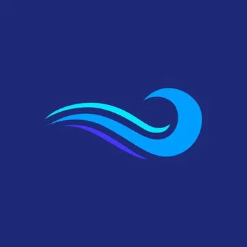 Ocean wave vacation modern logo design vector Stockillustratie