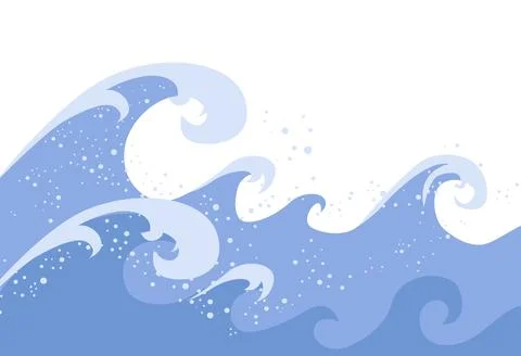 Ocean Wave Vector Illustration Stock Illustration