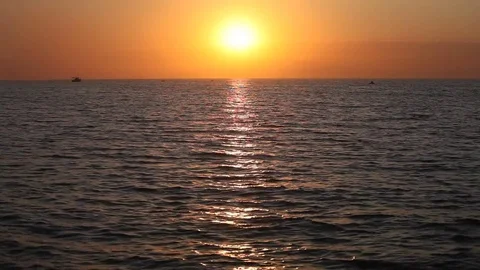 Ocean wave water surface with rising sun reflection. Florida, USA Stock Footage 78420149