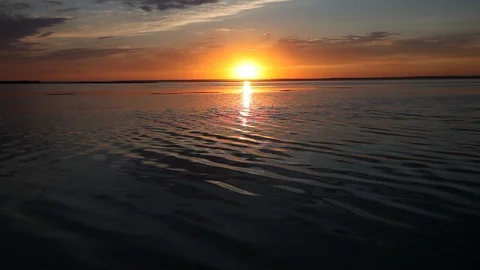 Ocean wave water surface with rising sun reflection. Florida, USA Stock Footage 87618950