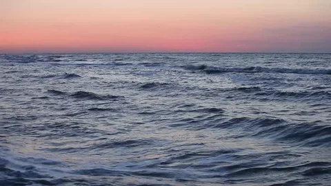 Ocean wave water surface with rising sun reflection. Florida, USA Stock Footage 87634715